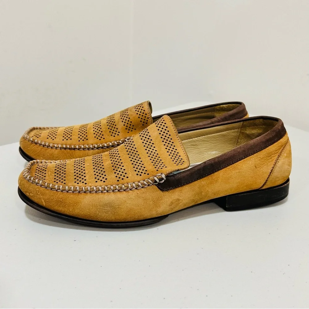 Brass Boot Brown Leather Loafers Dress Shoes‎ Size 9,5 M