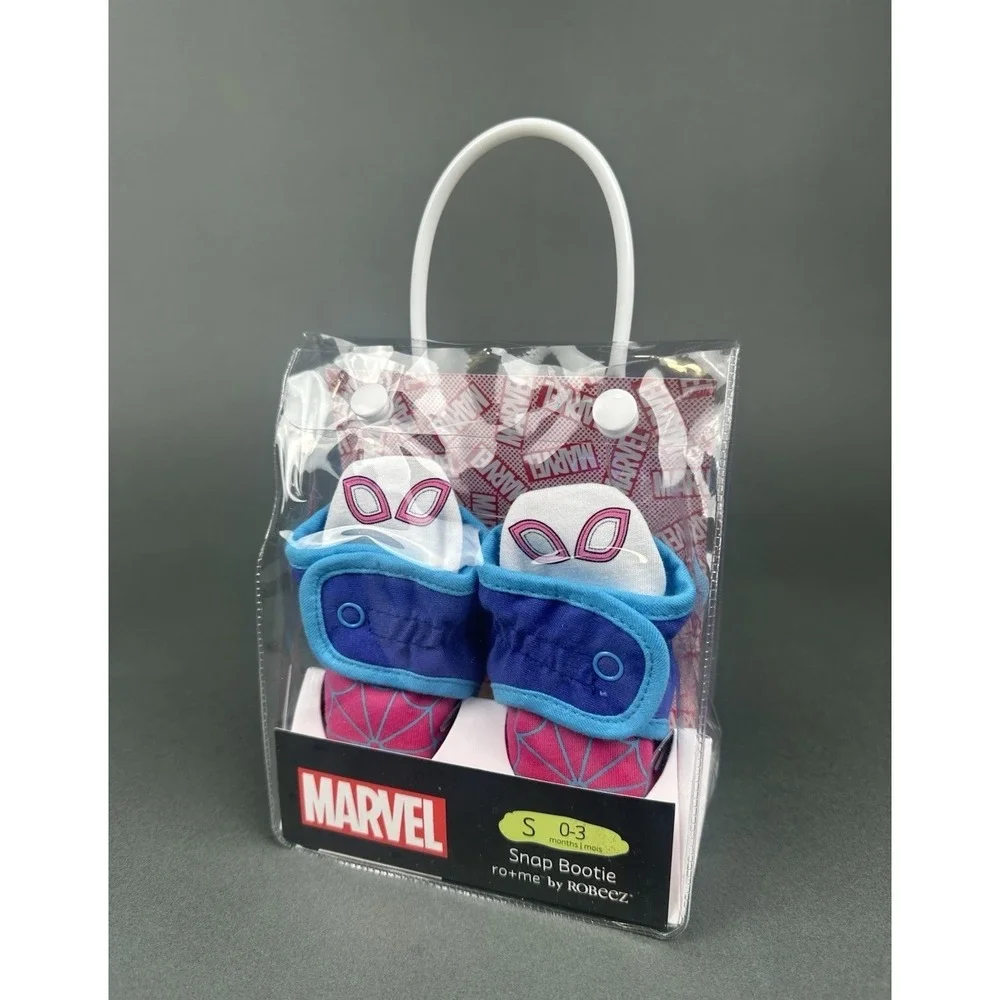 Marvel Infant Ghost-Spider Snap Booties Pink Blue 0-3 Months NEW