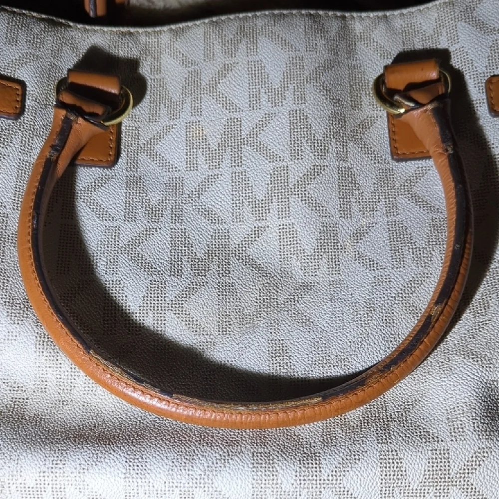 Michael Kors Cream and Tan Satchel