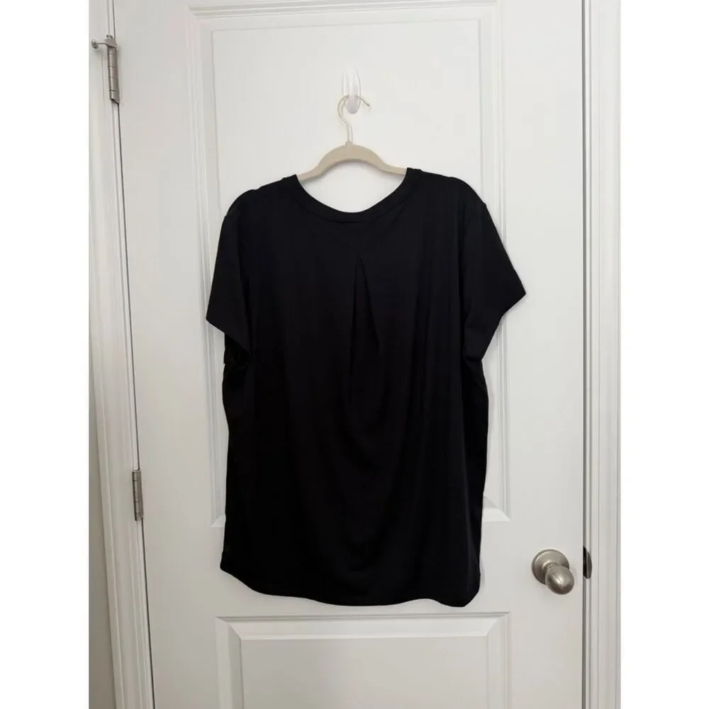 CRZ YOGA Black Relaxed Fit Athletic Tee XL Short Sleeve Workout Top