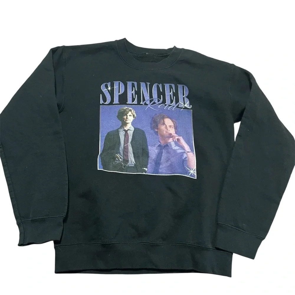 Spencer Reid Black Graphic Crewneck Criminal Minds Size Small/Medium Television