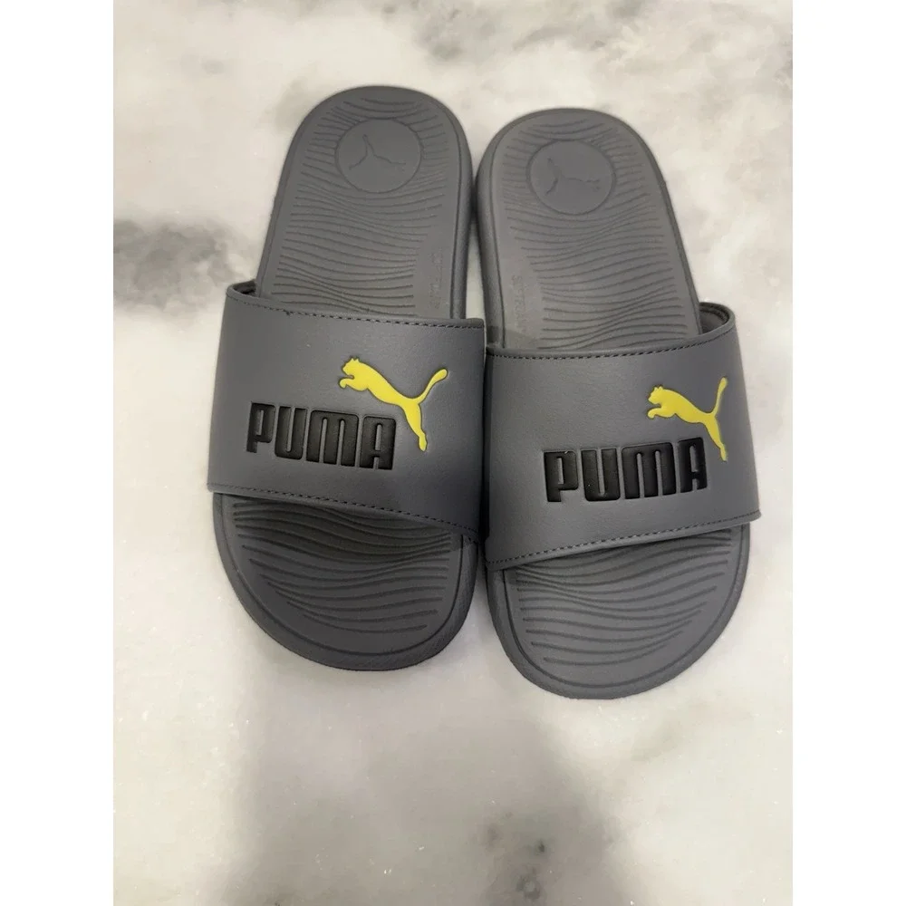 PUMA Cool Cat 2.0 Kids Size‎ 4 Grey Unisex Slides Sandals New with Tags