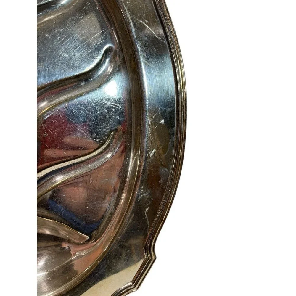 Antique Silver Meat Platter with 