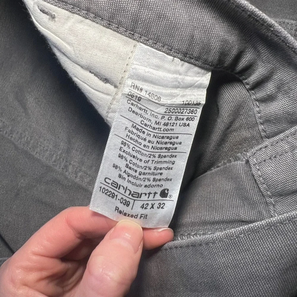 Carhartt Relaxed Fit Rugged Flex Upland‎ Field Work Pants Mens 42x32 Gray Baggy