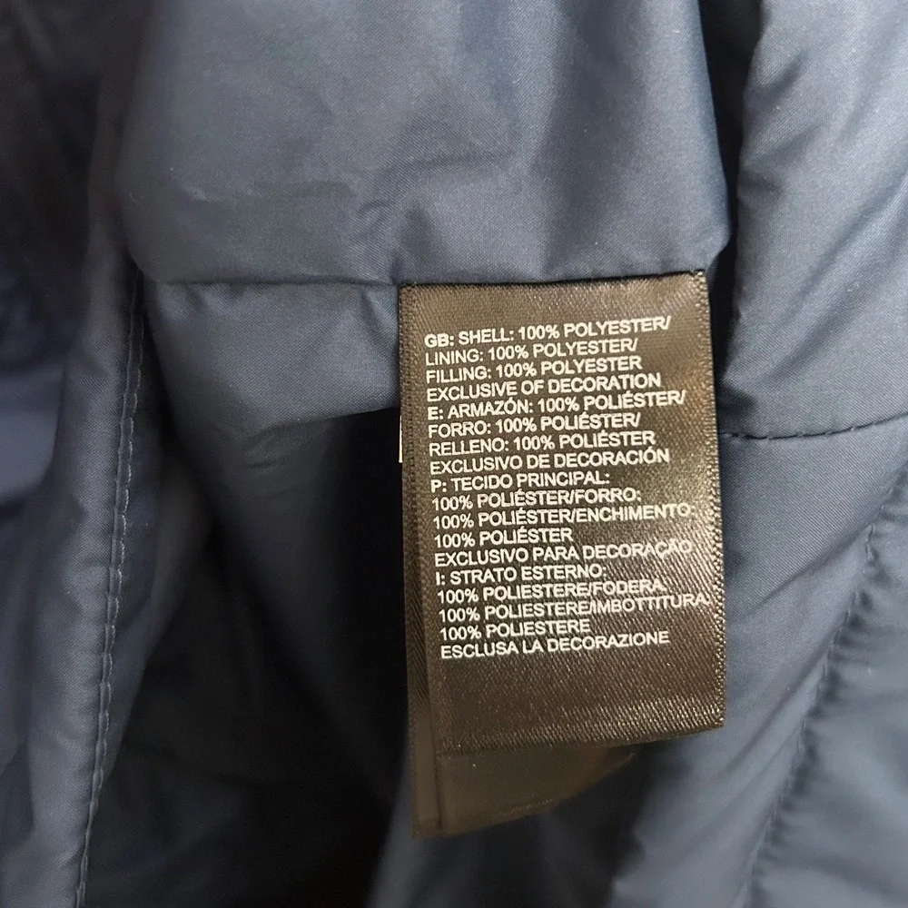 The North Face Bombay Mens Navy Blue Quilted Full Zip Puffer Jacket Mock Neck XL