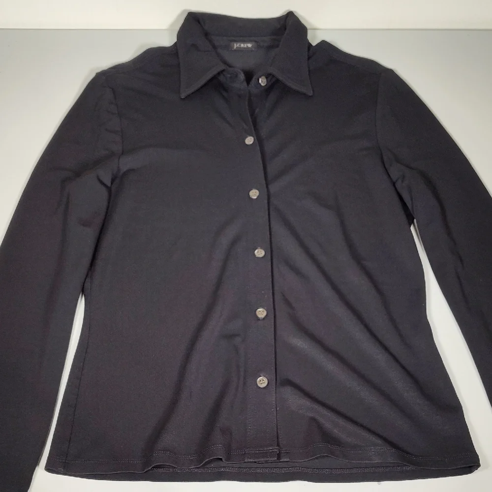 J. Crew black stretch button up collared shirt M