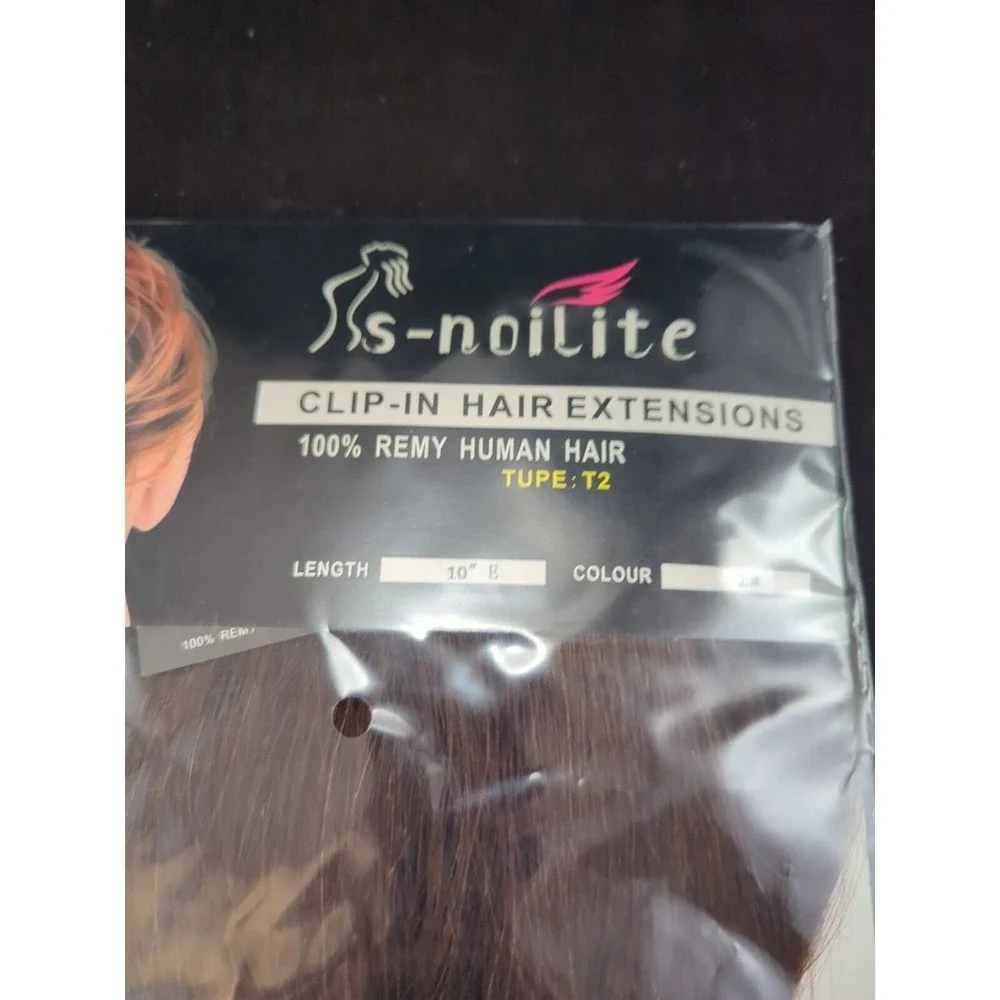 S-noilite Clip In Hair Extensions 100%‎ Remy Human Hair Brown #2 10