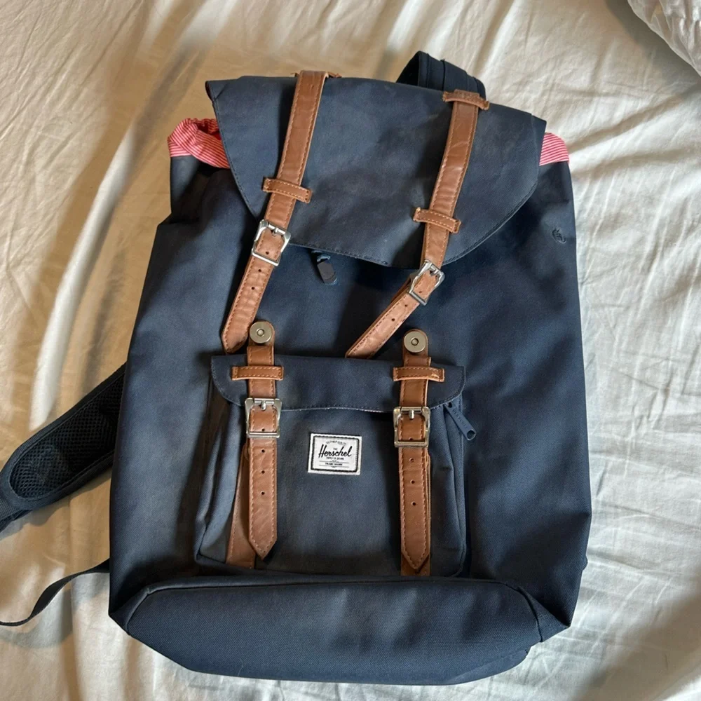 Herschel Supply Company Blue and Brown Backpack - little America