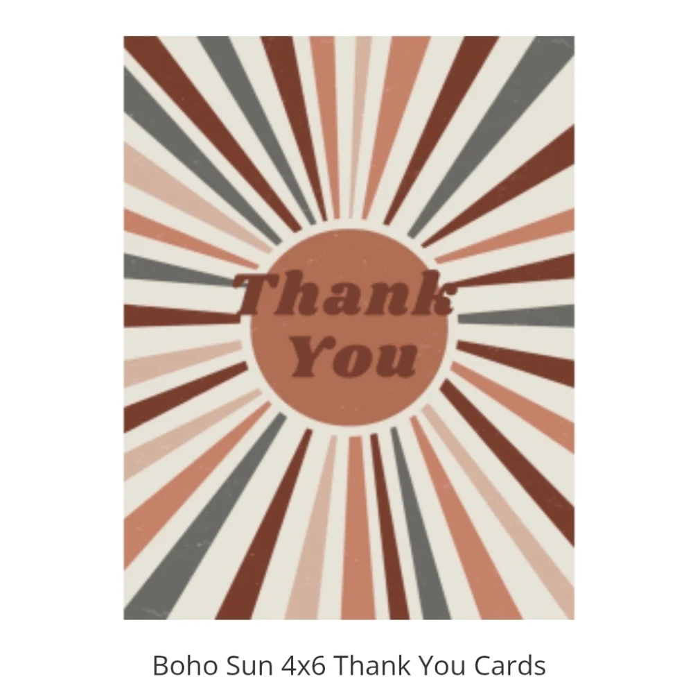 25ct. 4x6 Boho Thank You Cards Bonus: 3 Random Polymailers ✨️PRICE FIRM✨️
