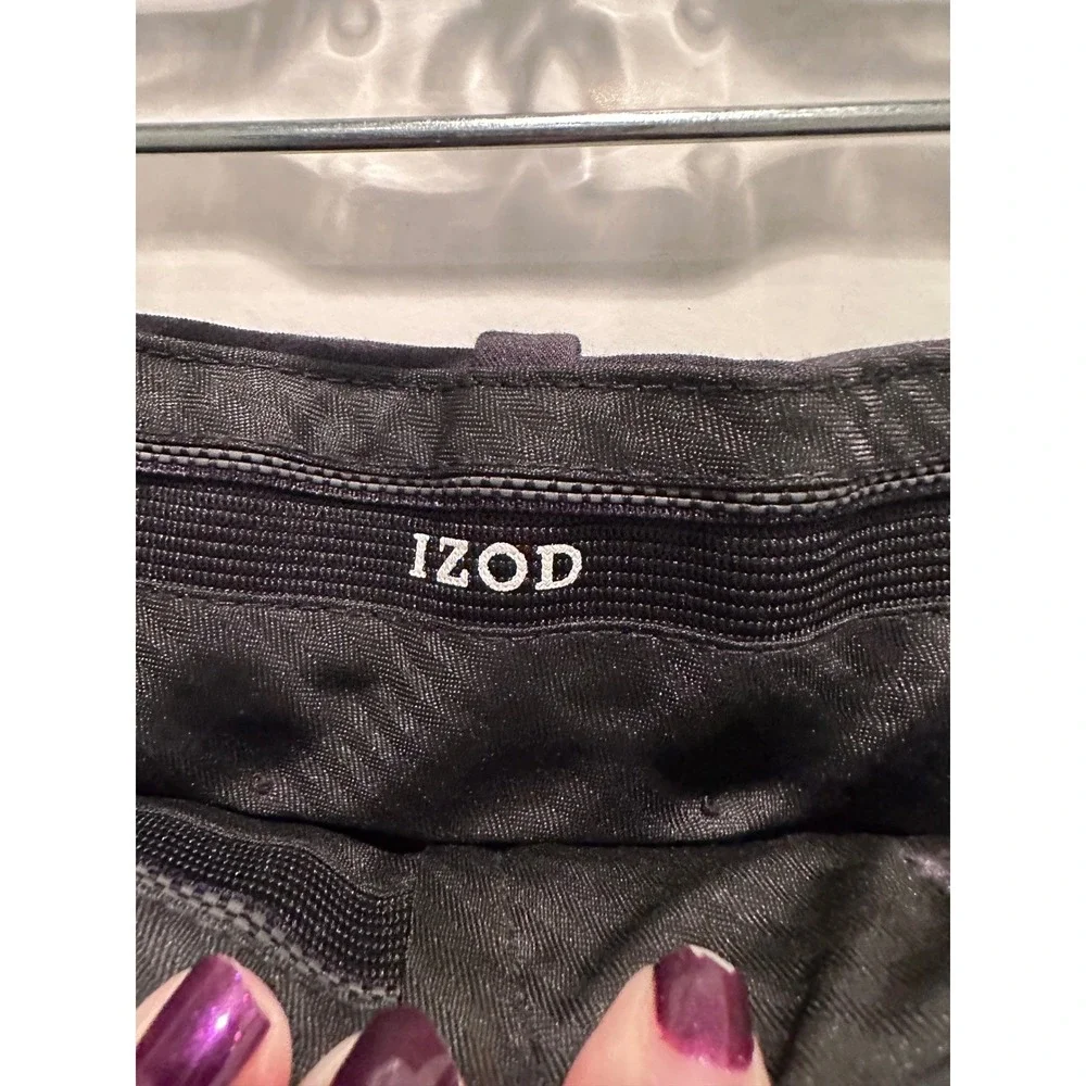Izod Men's Dark Gray Straight Leg Dress‎ Pants Trousers Size 34x32