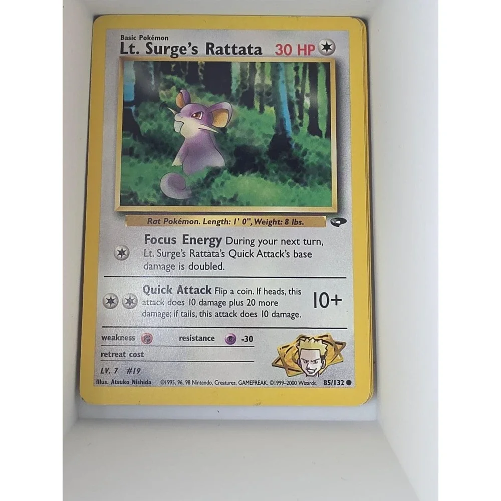 Lt. Surge's Rattata 85/132 Common Gym Challenge Pokemon Unlimited Near Mint
