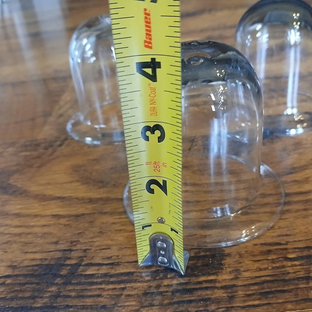 Set Of 3 Bell Shaped Cloche Clear Glass 4