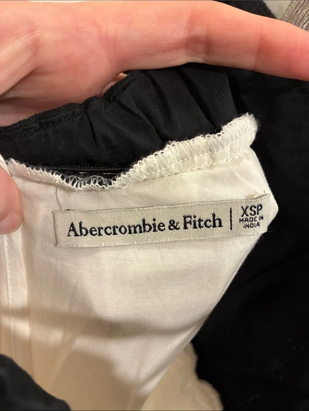 Abercrombie Two-Tone Black & Cream Maxi Dress with Spaghetti Straps