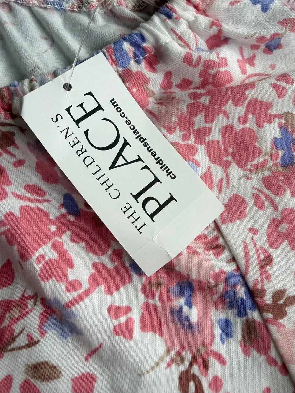NWT The Children's Place Pink Floral Button-Front Tie-Hem Top