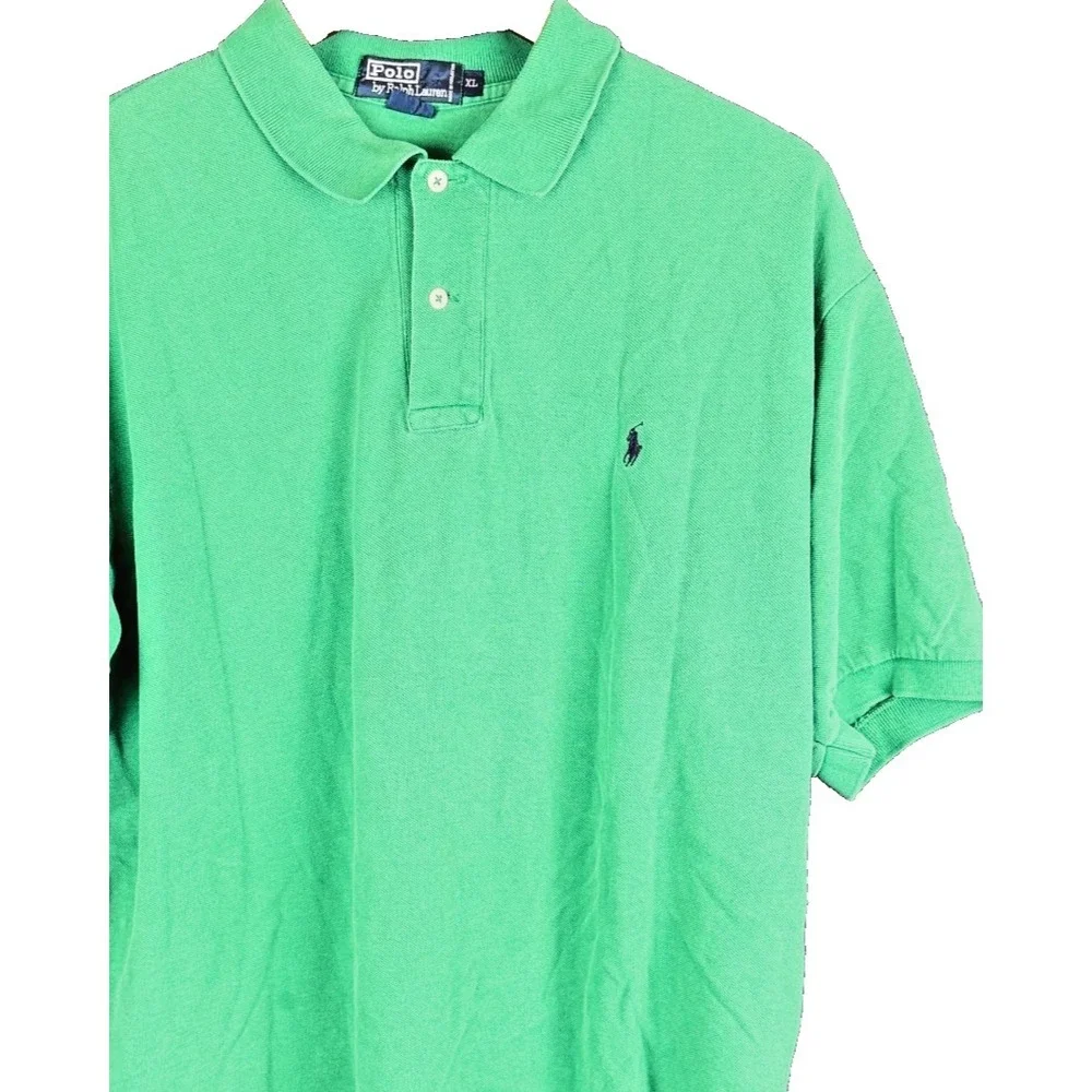 Ralph Lauren Polo Shirt Mens XL Kelly Green Short Sleeve Pique Cotton Ivy Prep