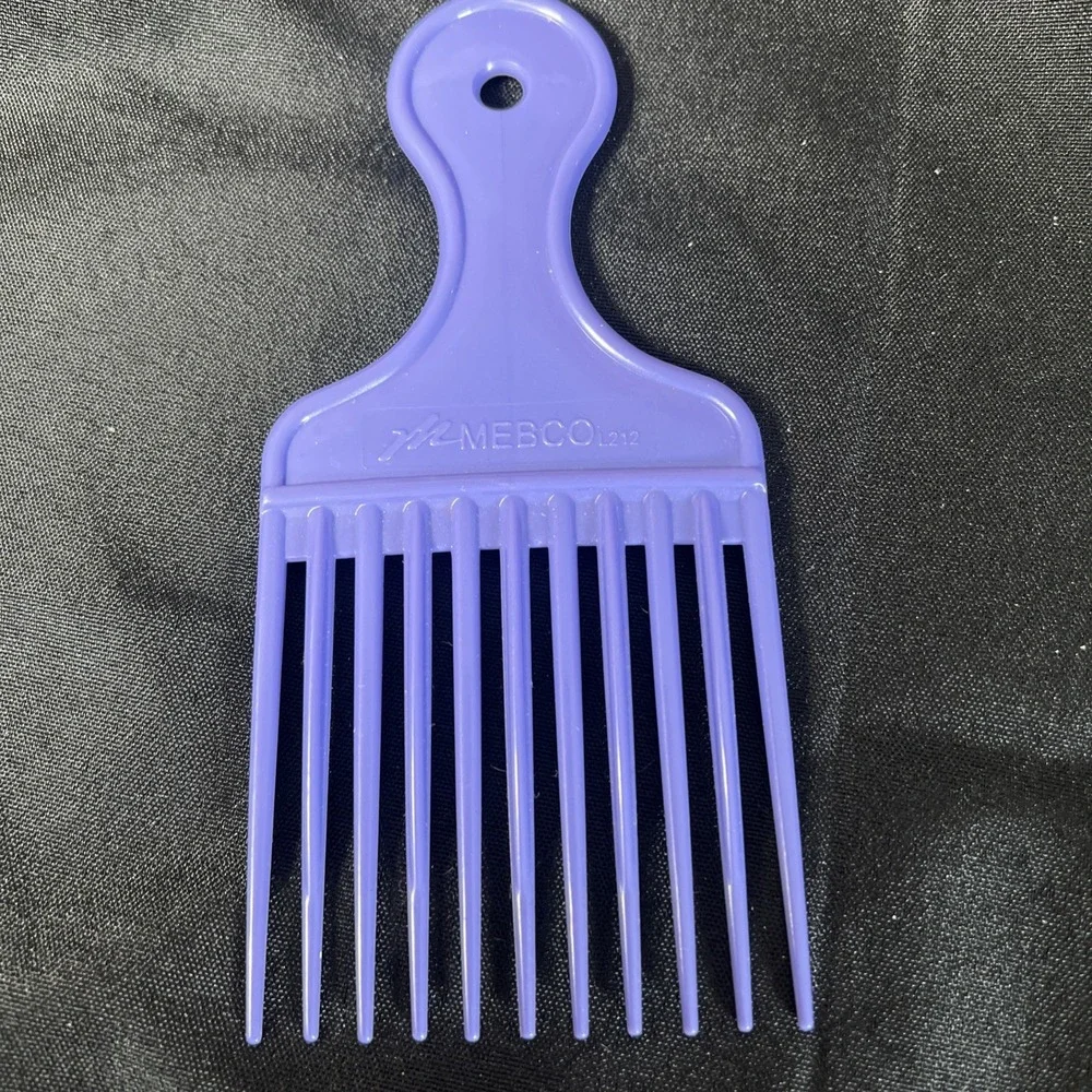 Vintage Mebco Purple Lift Comb Hair Pick Wavy‎ Detangling Handle Retro 1980-90s
