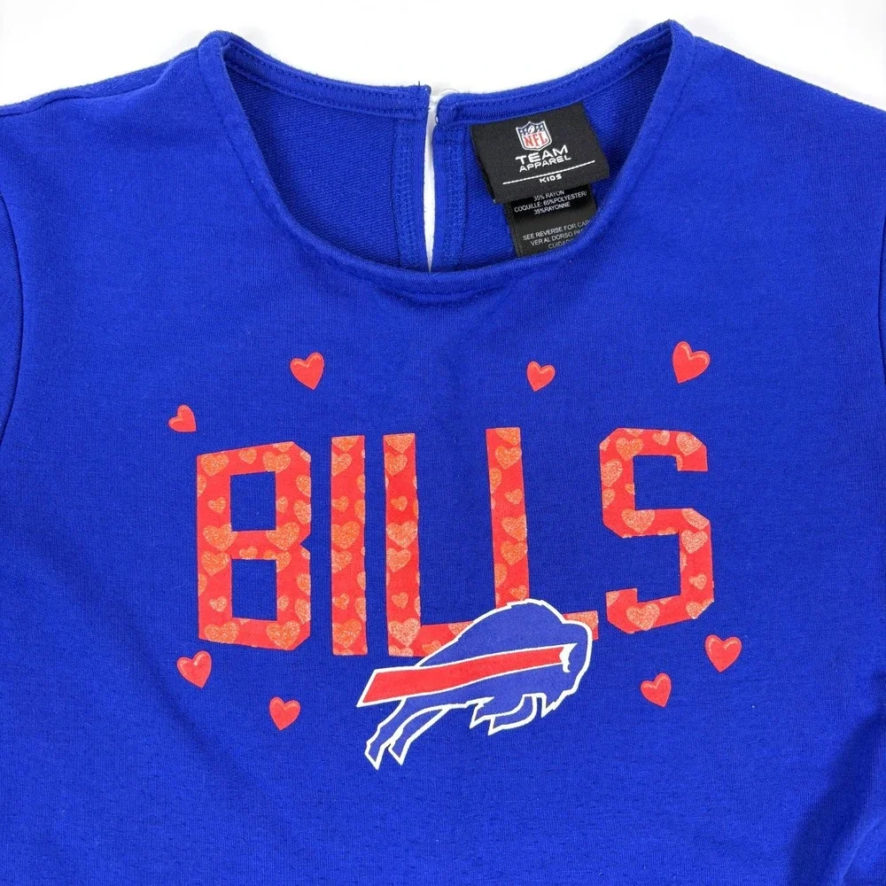 NFL Team Apparel KIDS Buffalo Bills‎ Dress Girls Sz L 6X Red White Blue Football