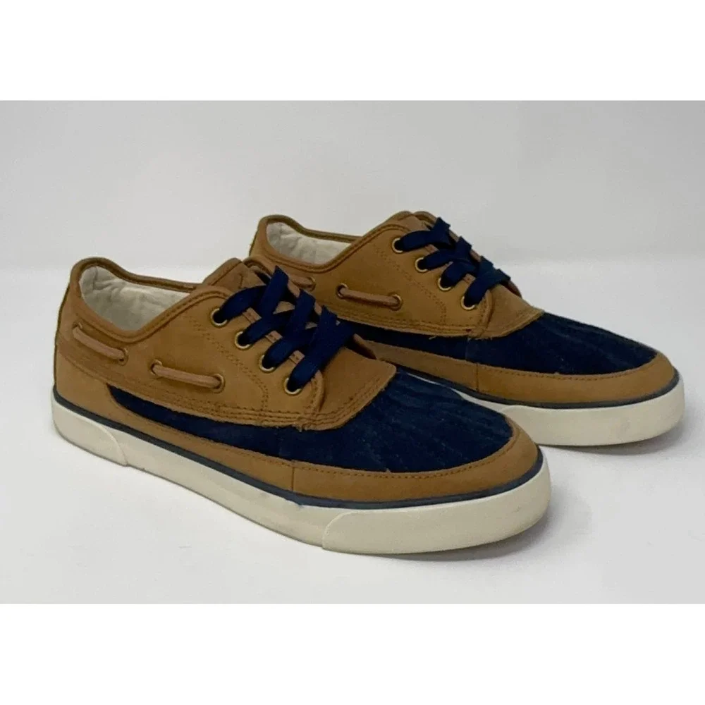 Polo Ralph Lauren Parkstone Low Brown Navy Duck Boat Shoes Men's Size 10D Preppy