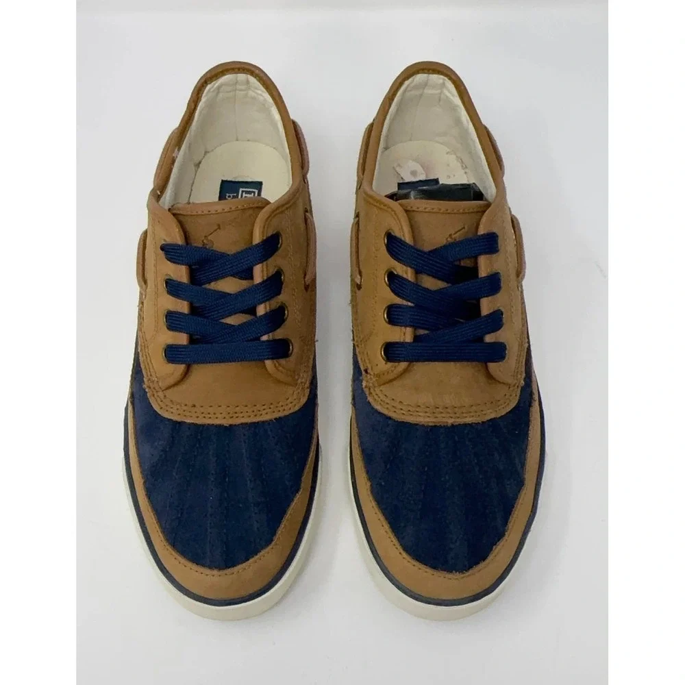 Polo Ralph Lauren Parkstone Low Brown Navy Duck Boat Shoes Men's Size 10D Preppy