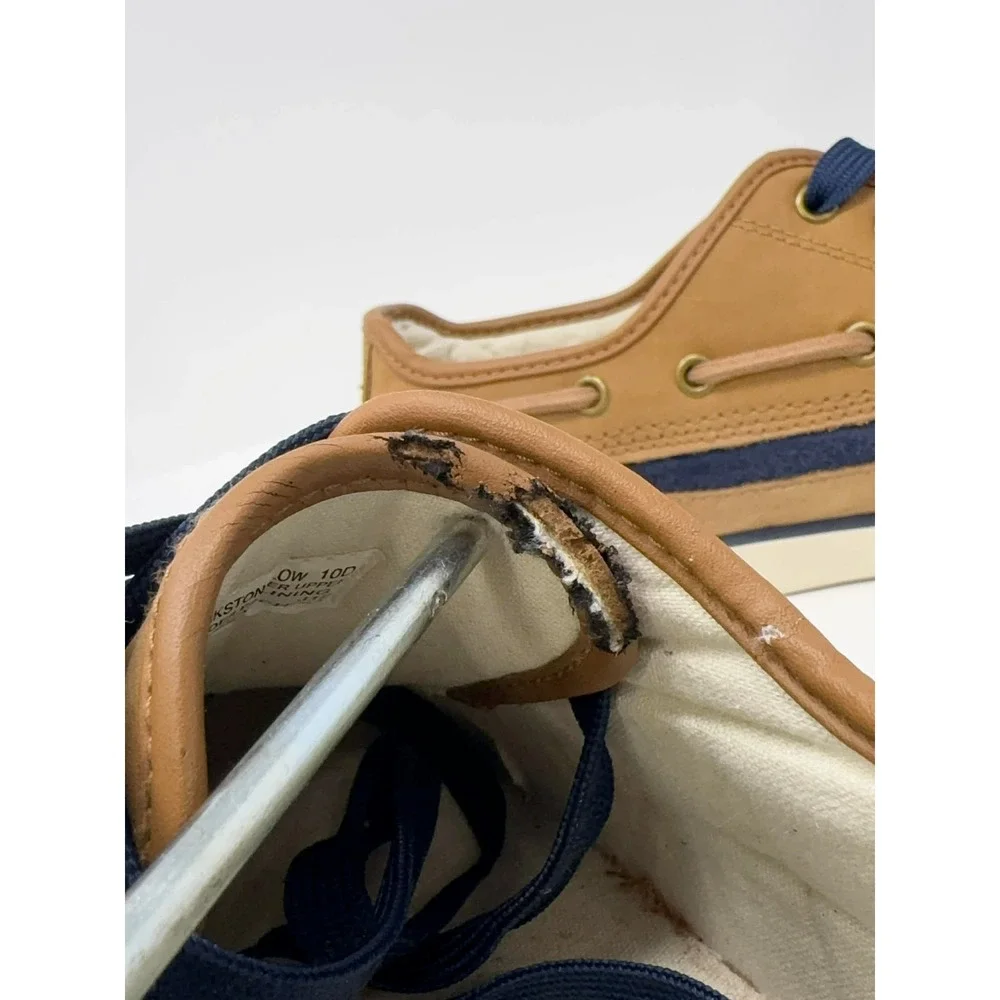 Polo Ralph Lauren Parkstone Low Brown Navy Duck Boat Shoes Men's Size 10D Preppy
