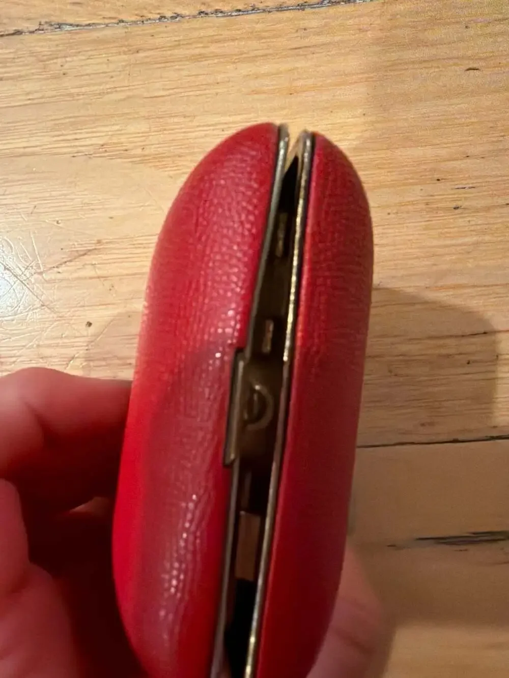 Vintage‎ Phinney-Walker Travel Alarm Clock with Red Leather Folding Case