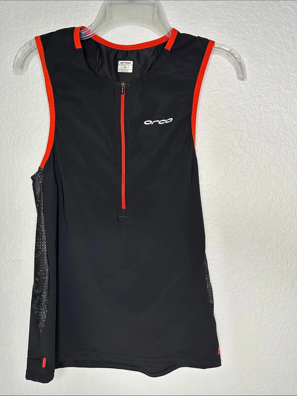Orca Men's 226 Triathlon Top with Red Trim Sleeveless Stretchskin Swim Top XL