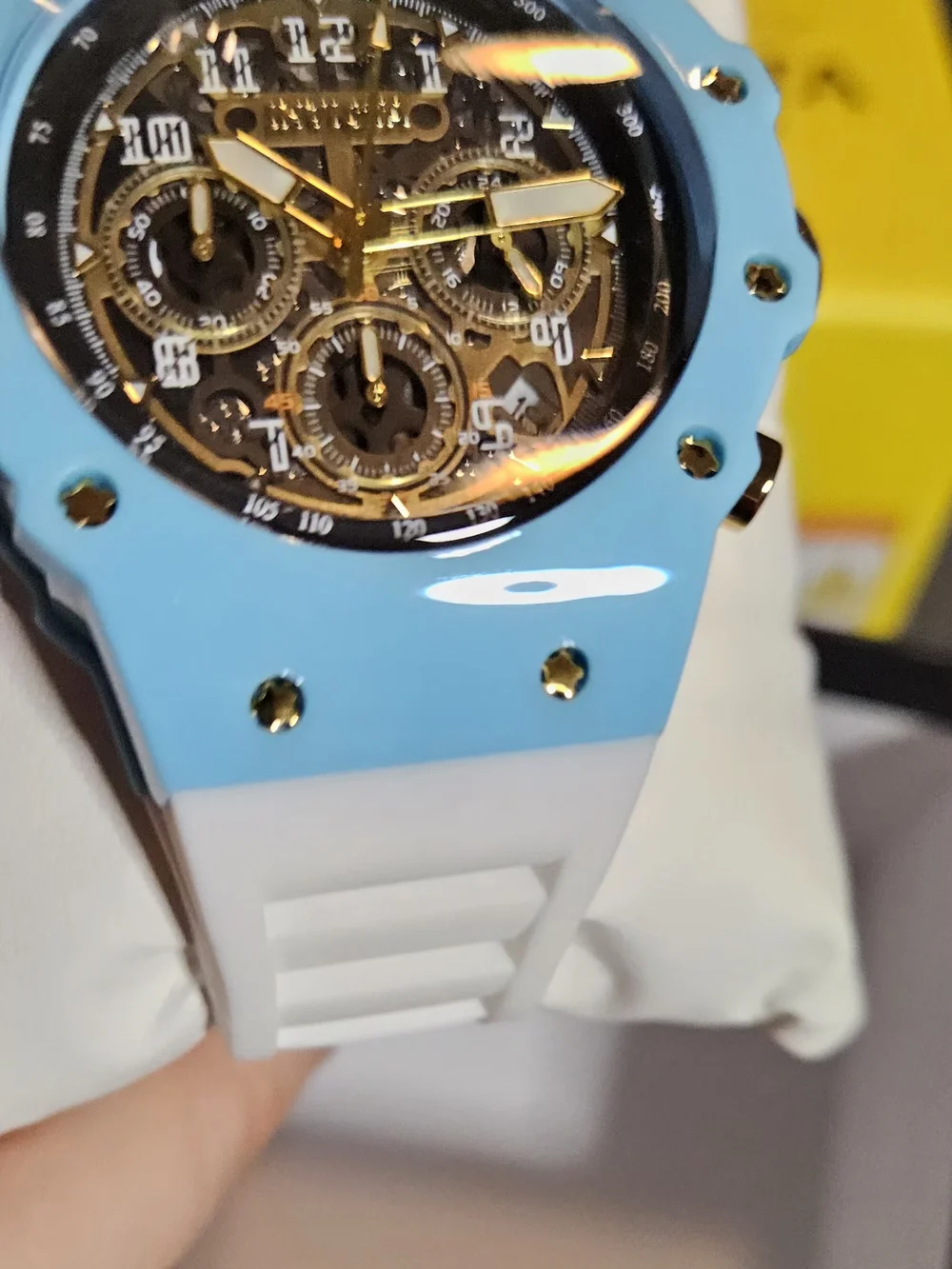 Invicta Racing Vaulthan Blue and Gold Chronograph Watch New In Box With Tags