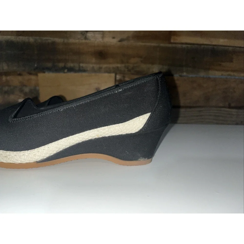 Vintage Outdorables Black W/ White Canvas Wedges Women's Size 7.5 Made In U.S.A.