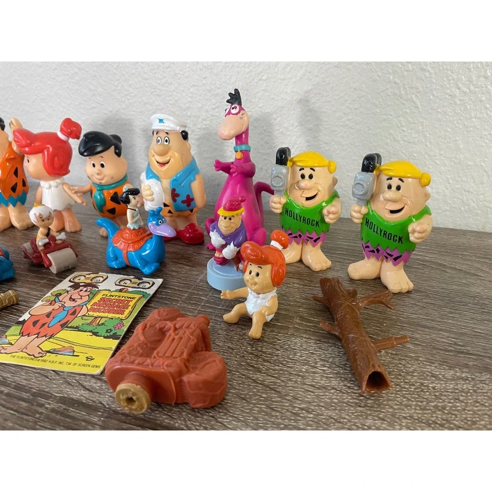 Vintage Flintstones Figure Lot Fred Barney Dino Pebbles Decoder Hanna Barbera