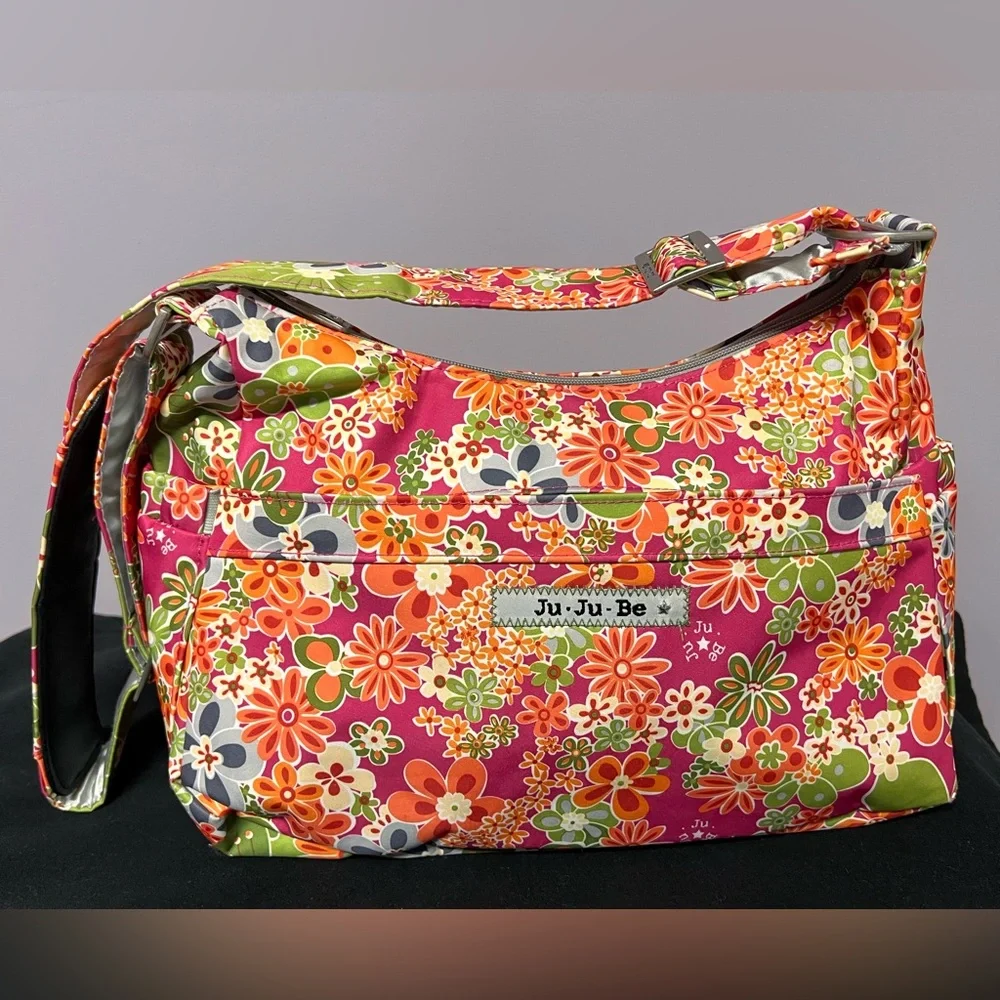 JUJUBE HoBo Be MACHINE WASHABLE Perky Floral DIAPER BAG Changing Pad Maternity
