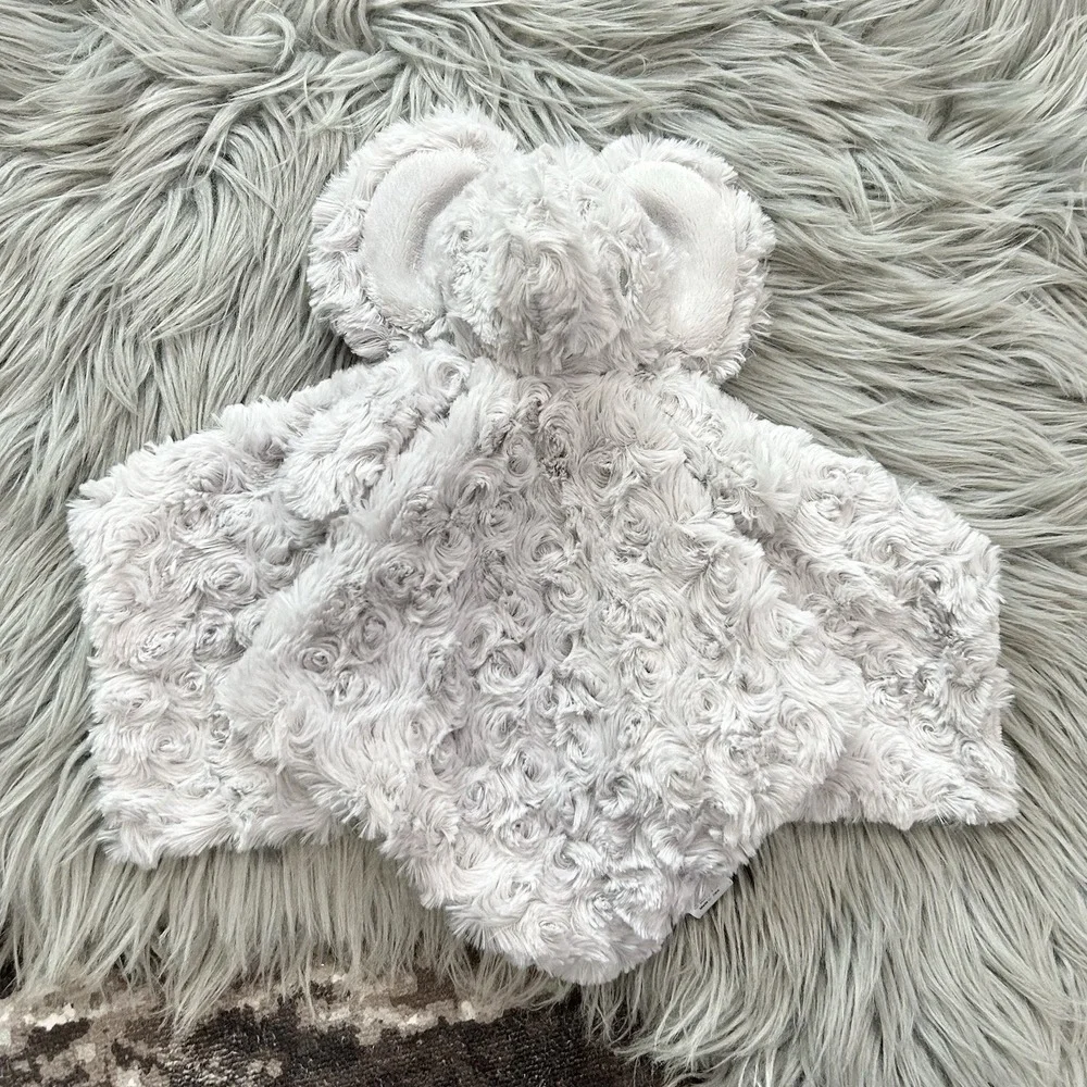 Danbar Gray Swirl Rosette Baby Elephant Lovie‎ Blankie Buddy