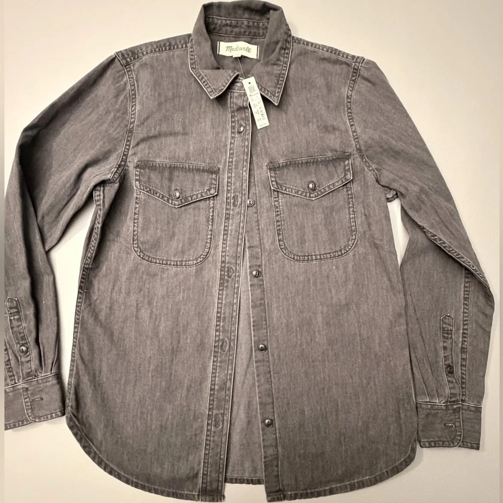 Madewell Denim black Washed Button Down Shirt Size‎ XXS