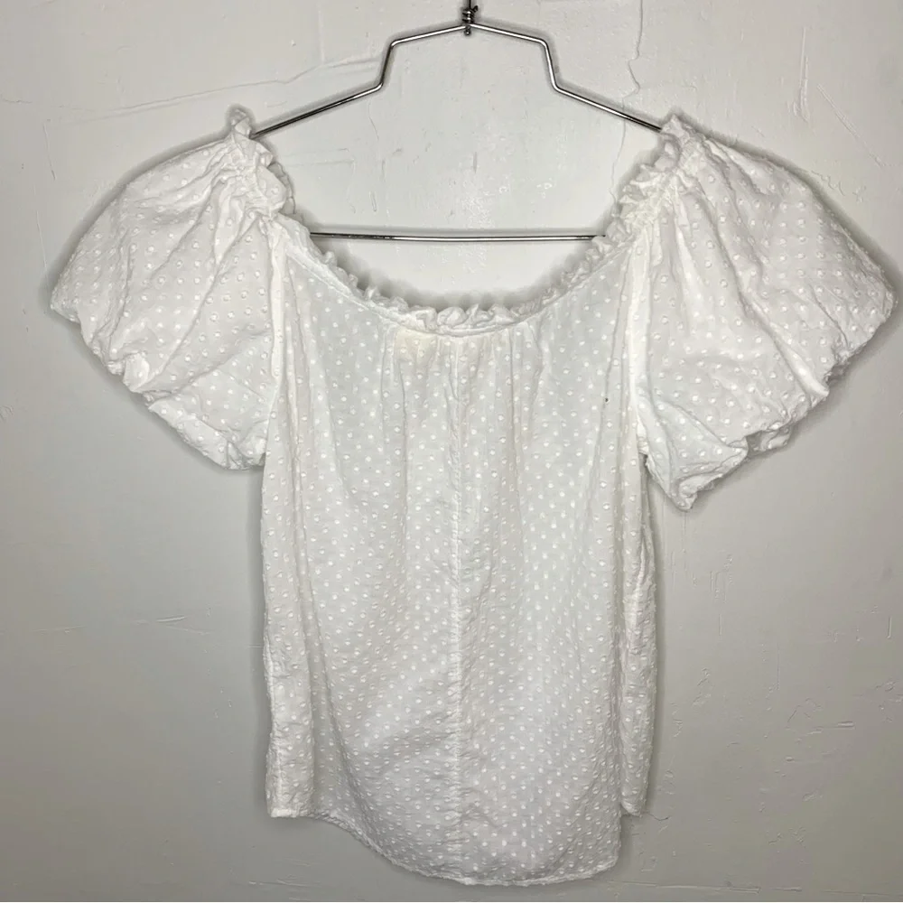 Maeve by Anthropologie White off the Shoulder Sojourner Top​​​​​