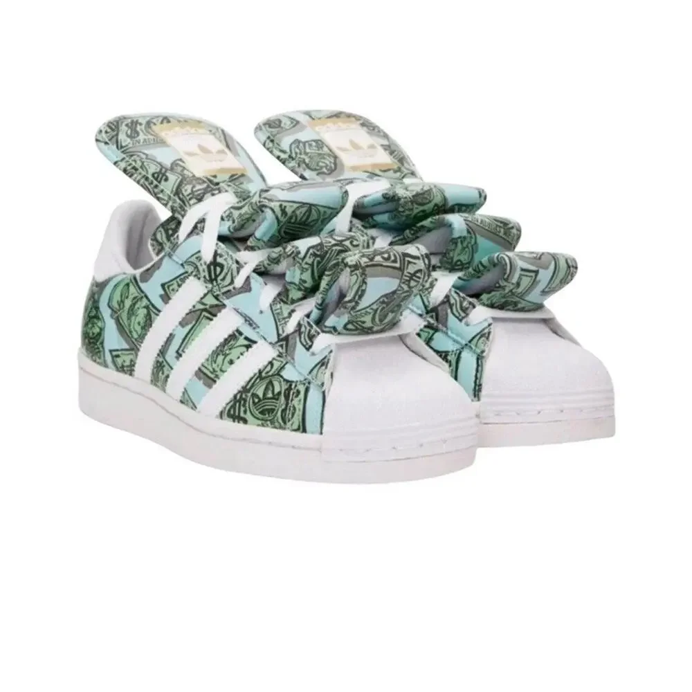 NEW Adidas Jeremy Scott Money Print Superstar Shoes Mens HP6596 Size 8 Rare