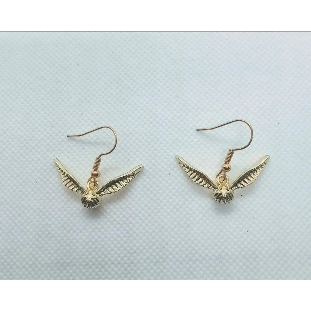 Golden Snitch Quidditch Harry Potter Hook Earrings! Hypo-Allergenic!