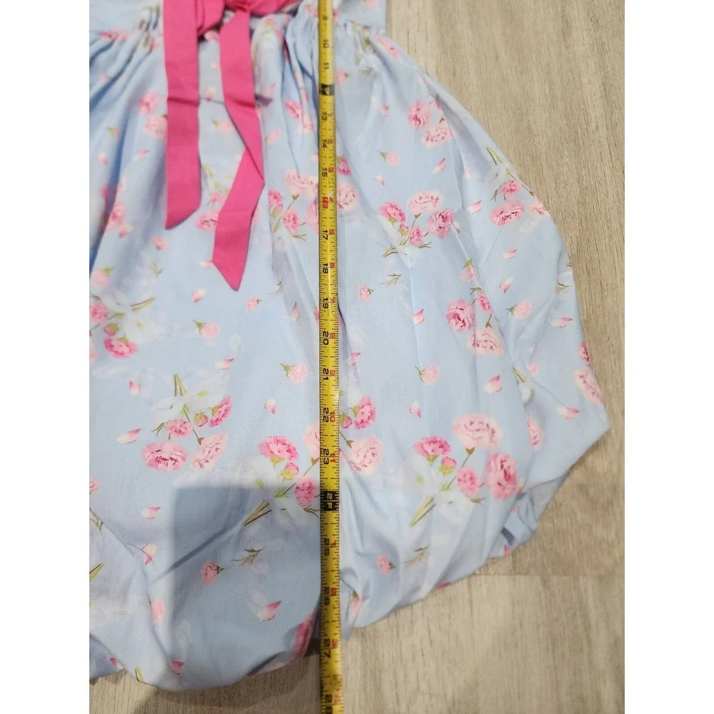 Rareraw Tutu Dress Girls S Sky Blue Pink Floral Flutter Polyester Off-Shoulder
