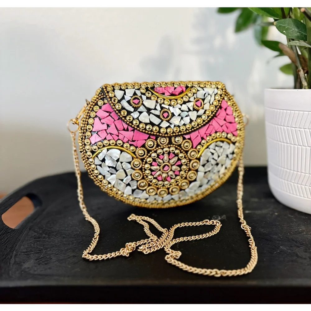 Ramla NWOT ! Beverly Hills Handmade Mosaic Stone Bag
