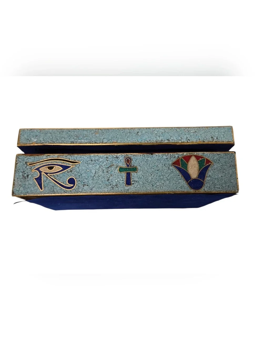 Egyptian Revival cloisonné enamel trinket box