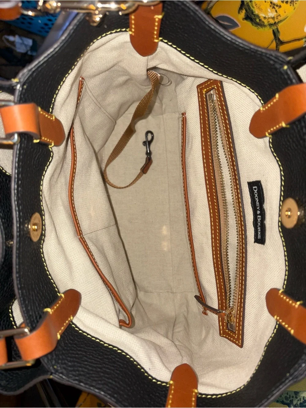 Dooney And Bourke Pebble Leather Black Dawson Satchel Purse