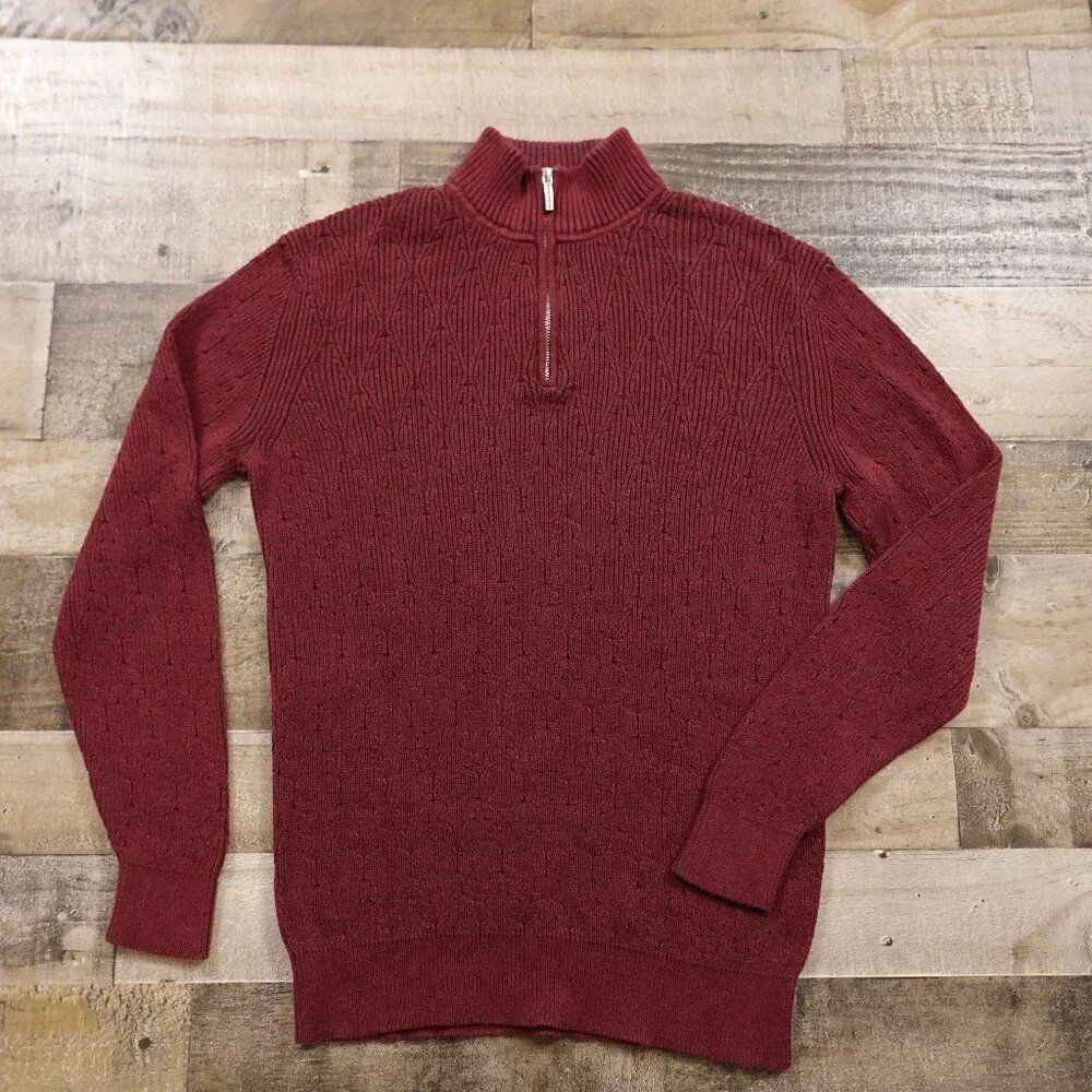 Tommy Bahama‎ quarter zip pullover sweater mock neck men's medium maroon