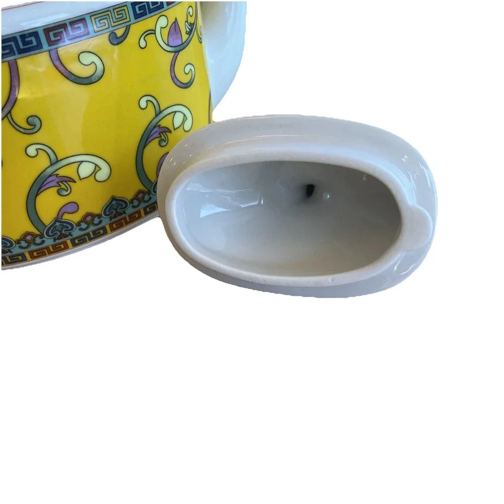 Coastline Imports Gracie‎ China Yellow Dynasty Teapot New Tea Brew Oval 32 oz