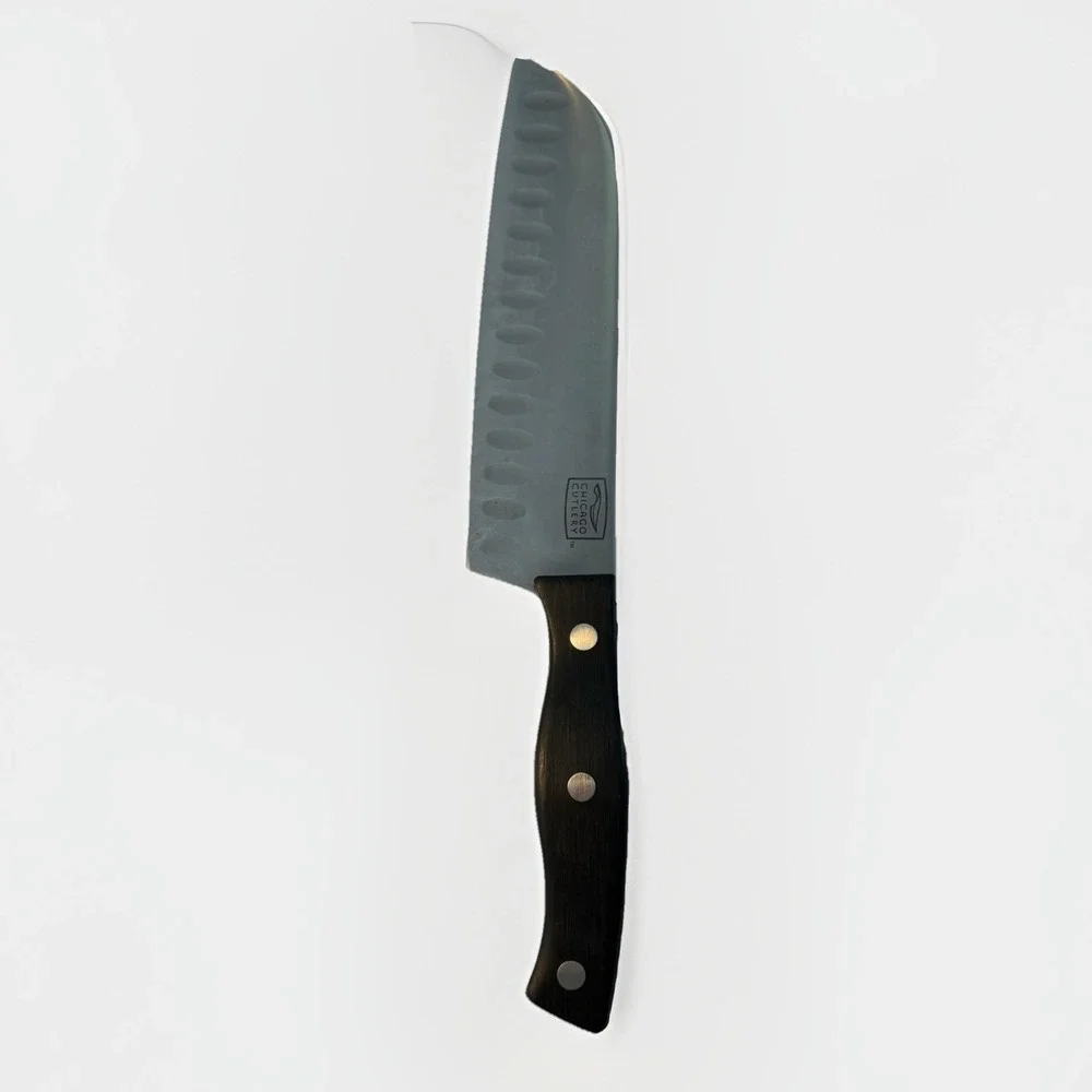 Chicago Cutlery 6.5 inch Santoku Knife Granton Edge Stainless Steel Full‎ Tang