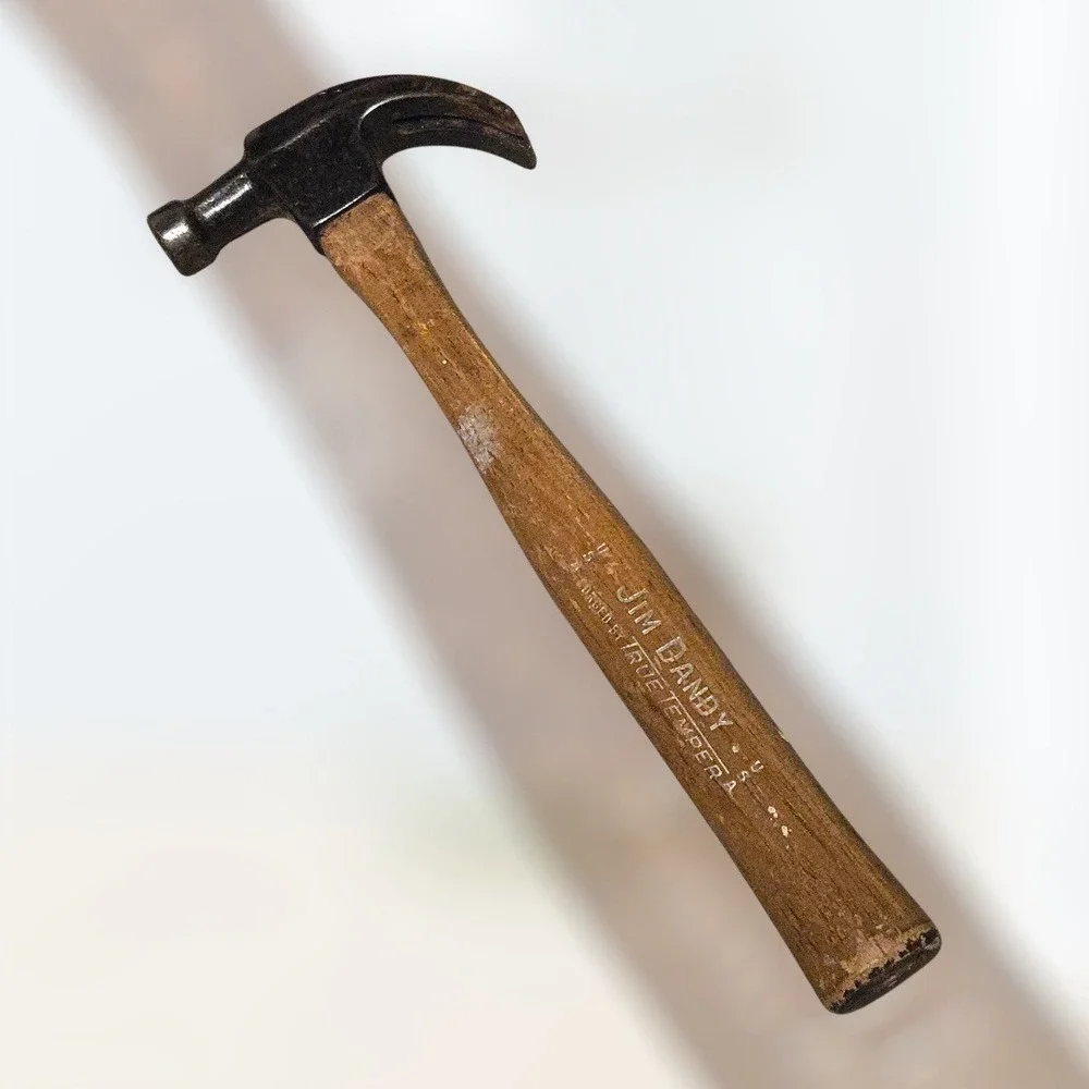 VTG Jim Dandy True Temper 12in Claw Hammer Black Steel Wood Handle USA‎ Patina