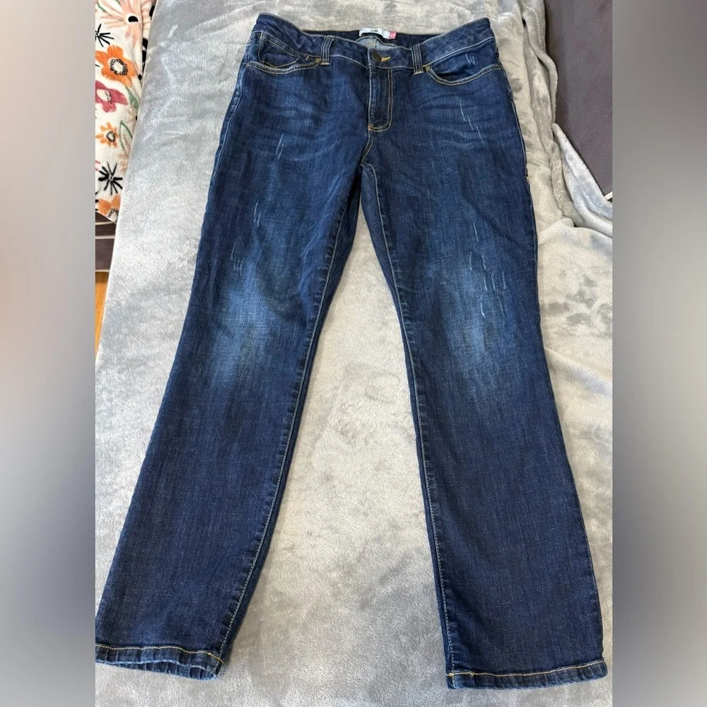 ~CAbi High Straight Distressed Jeans