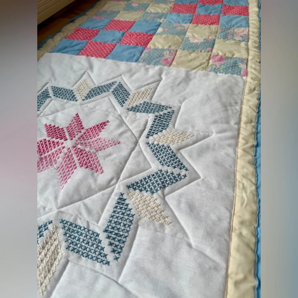 Handmade reversible quilted
