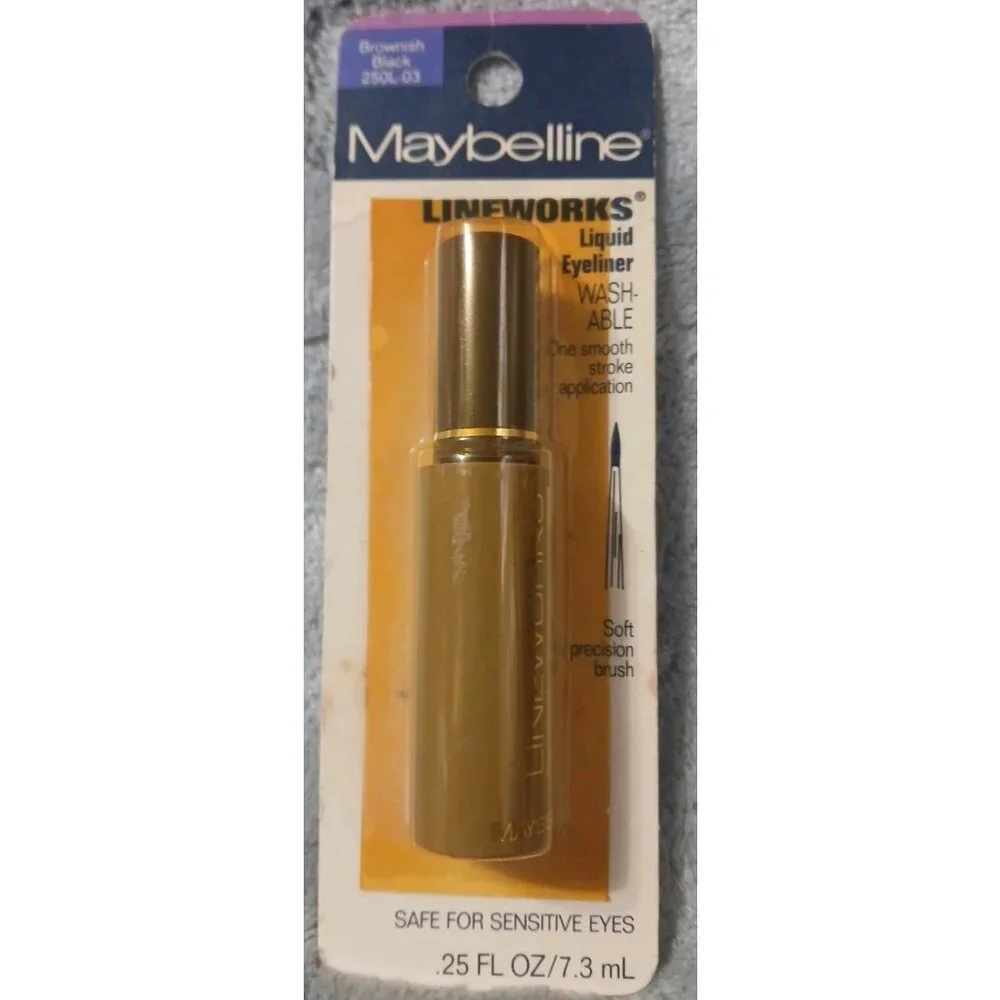 Maybelline‎ LINEWORKS Liquid Eyeliner Washable Brownish Black 250L-03 READ