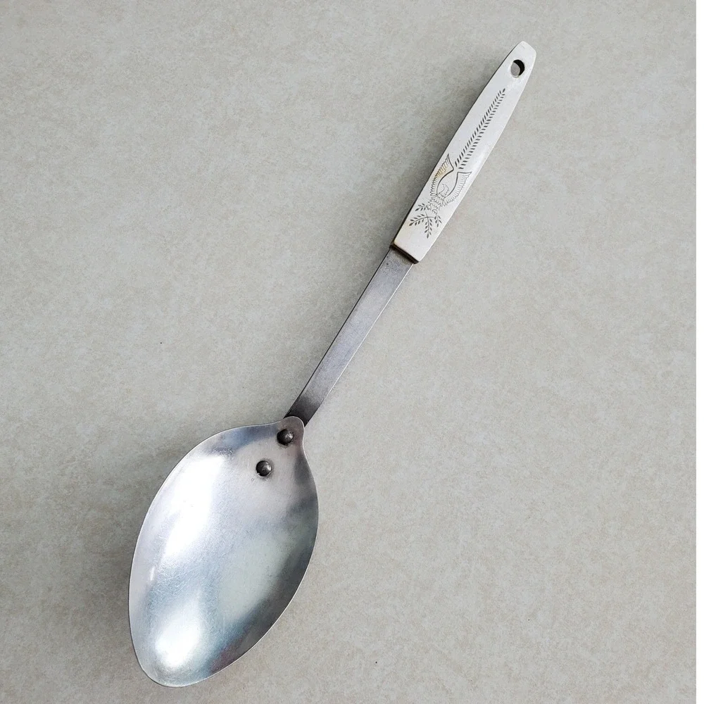 Vtg Regent Serving Spoon Silver White Eagle Pattern Stainless Japan Vintage 12in