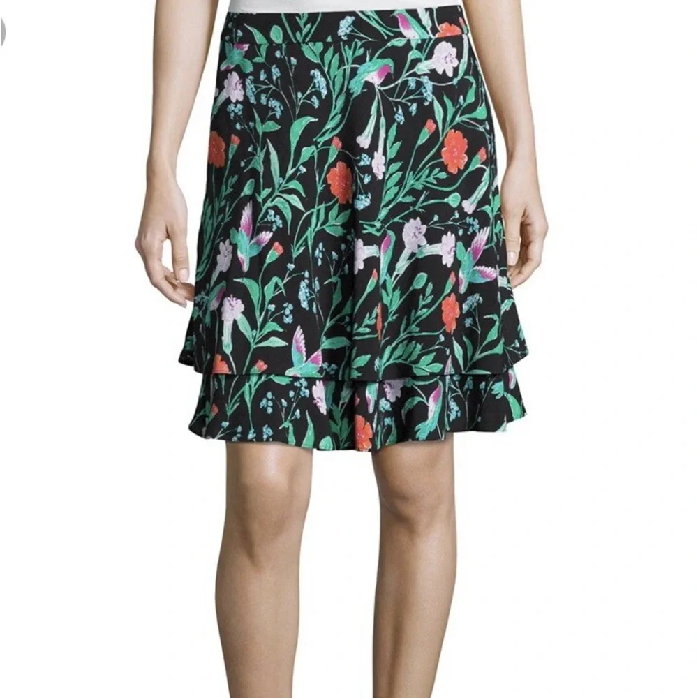 Kate Spade Jardin tiered floral hummingbird skirt 2