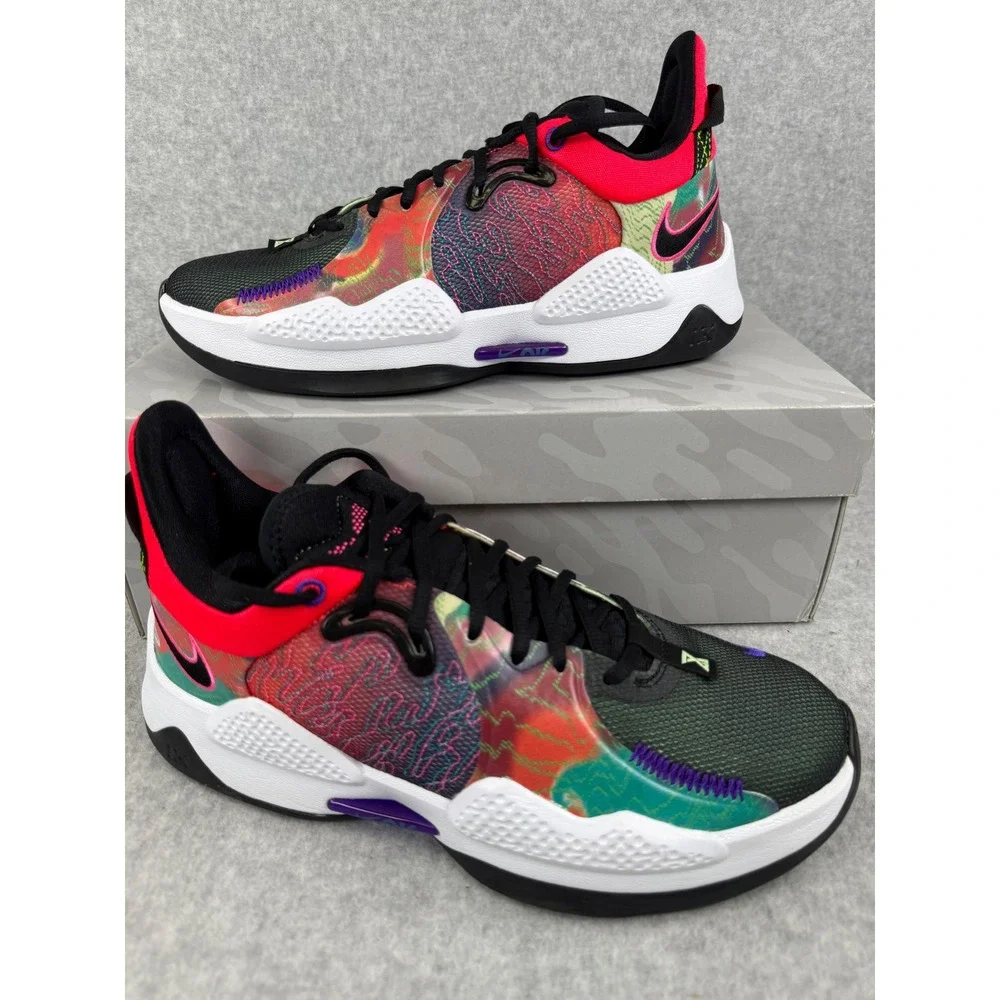 Nike PG 5 Multi Color Basketball Shoes‎ Men's Size 8 Sneakers CW3143-600