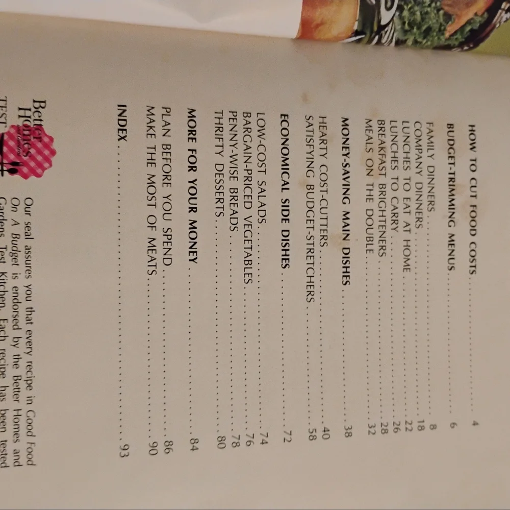 Better Homes and Gardens Cookbook - Good Food on a Budget